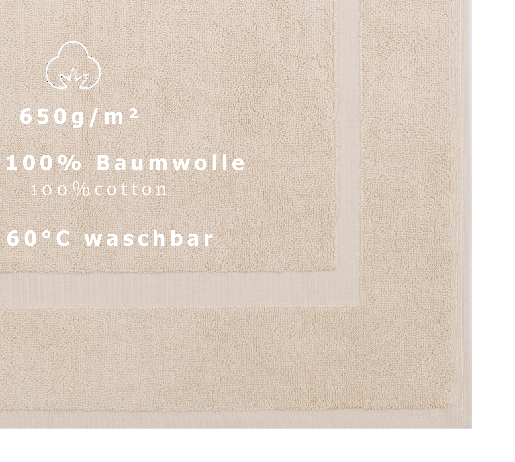 Tappeto da bagno Premium misura: 50 x 70 cm colore sabbia