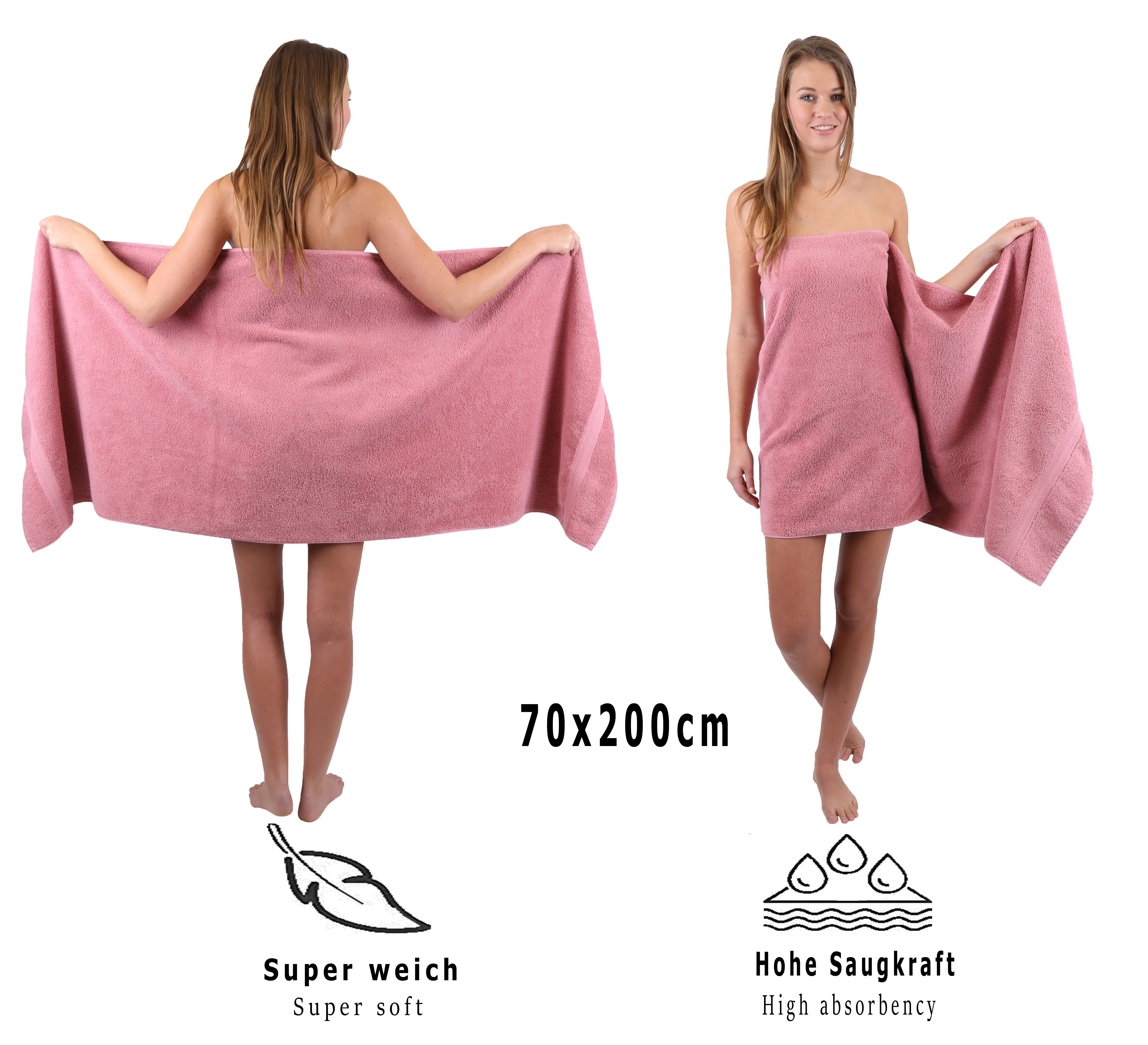 Betz 6 asciugamani da sauna teli da sauna PREMIUM misure 70x200 cm 100%  cotone colore