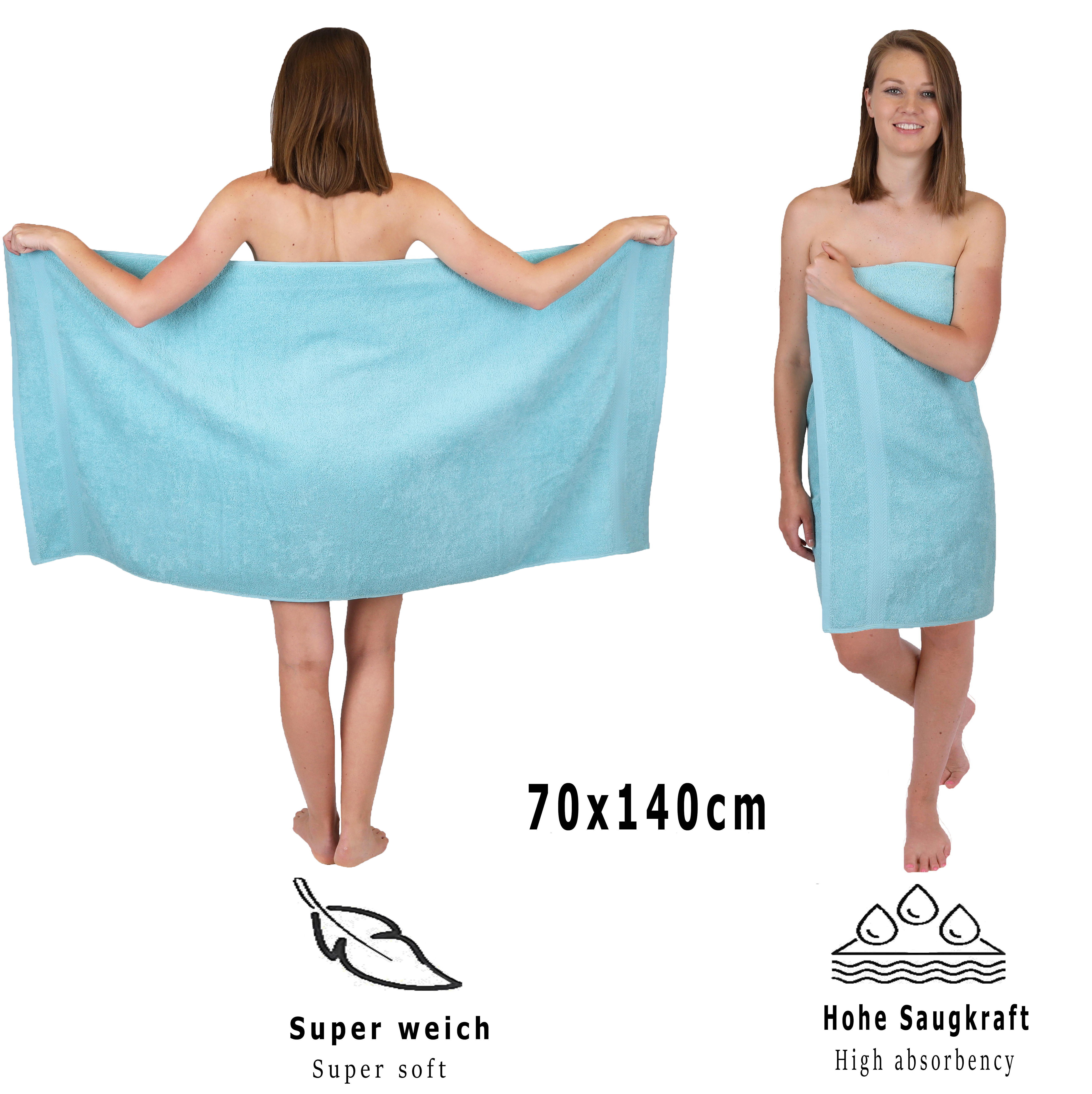 Betz 6 toallas de baÃ±o PREMIUM 100% algodÃ³n 70x140 cm color azul ocÃ