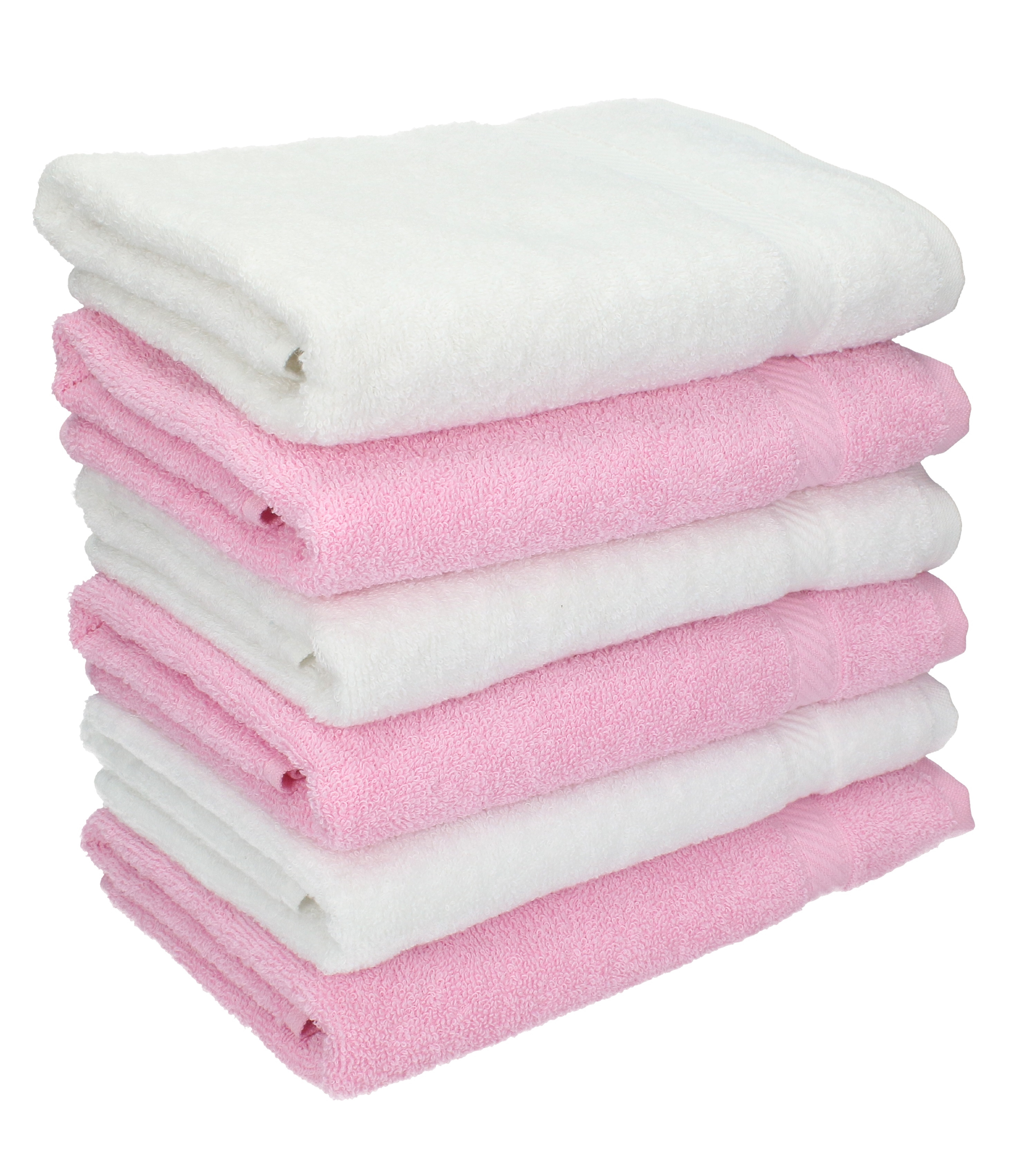 6 piece Hand Towel Set PALERMO Colour: white & apricot Size