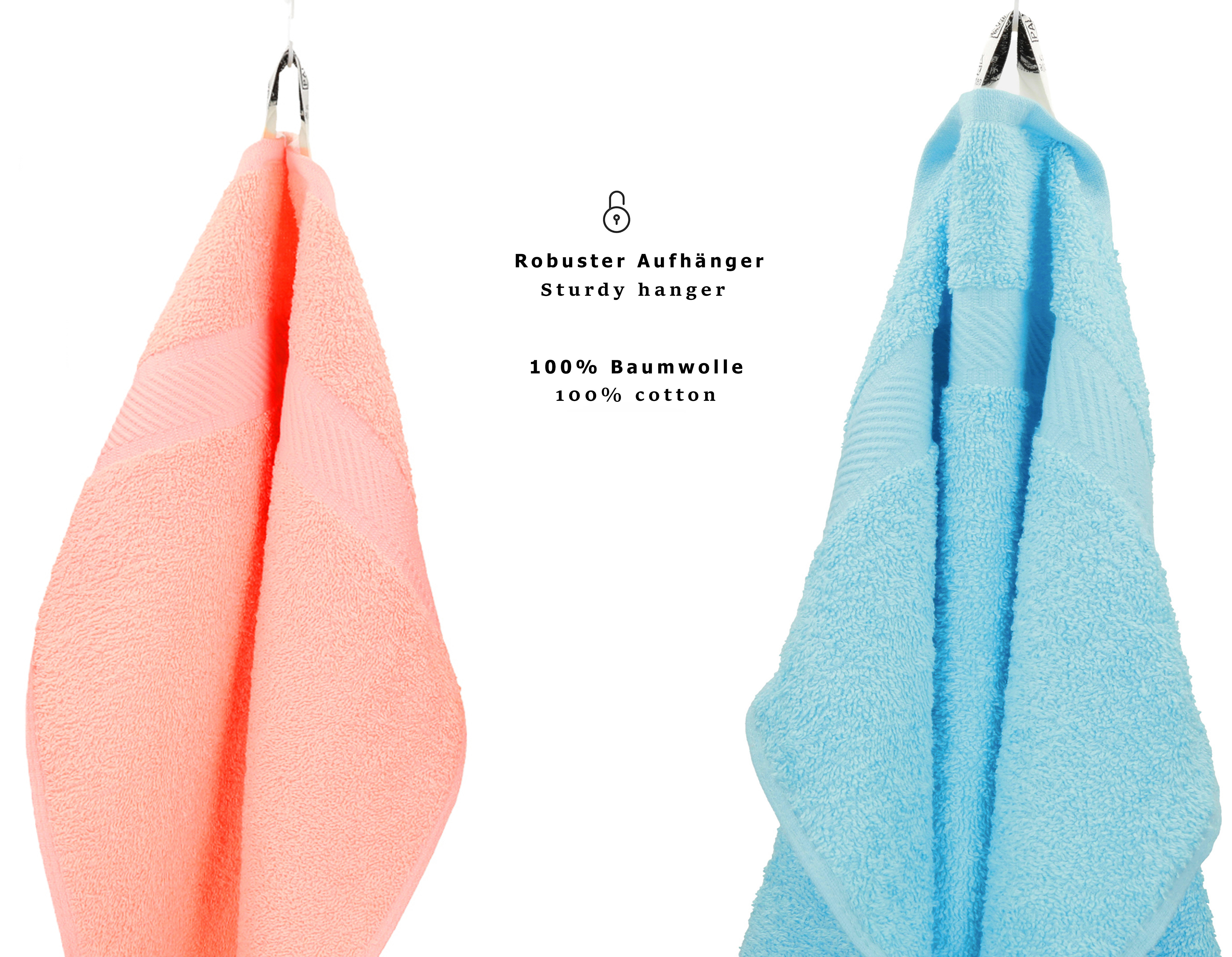 4 piece Bath Towel Set PALERMO Colour: apricot & turquoise Size: 70x140 cm  by Betz