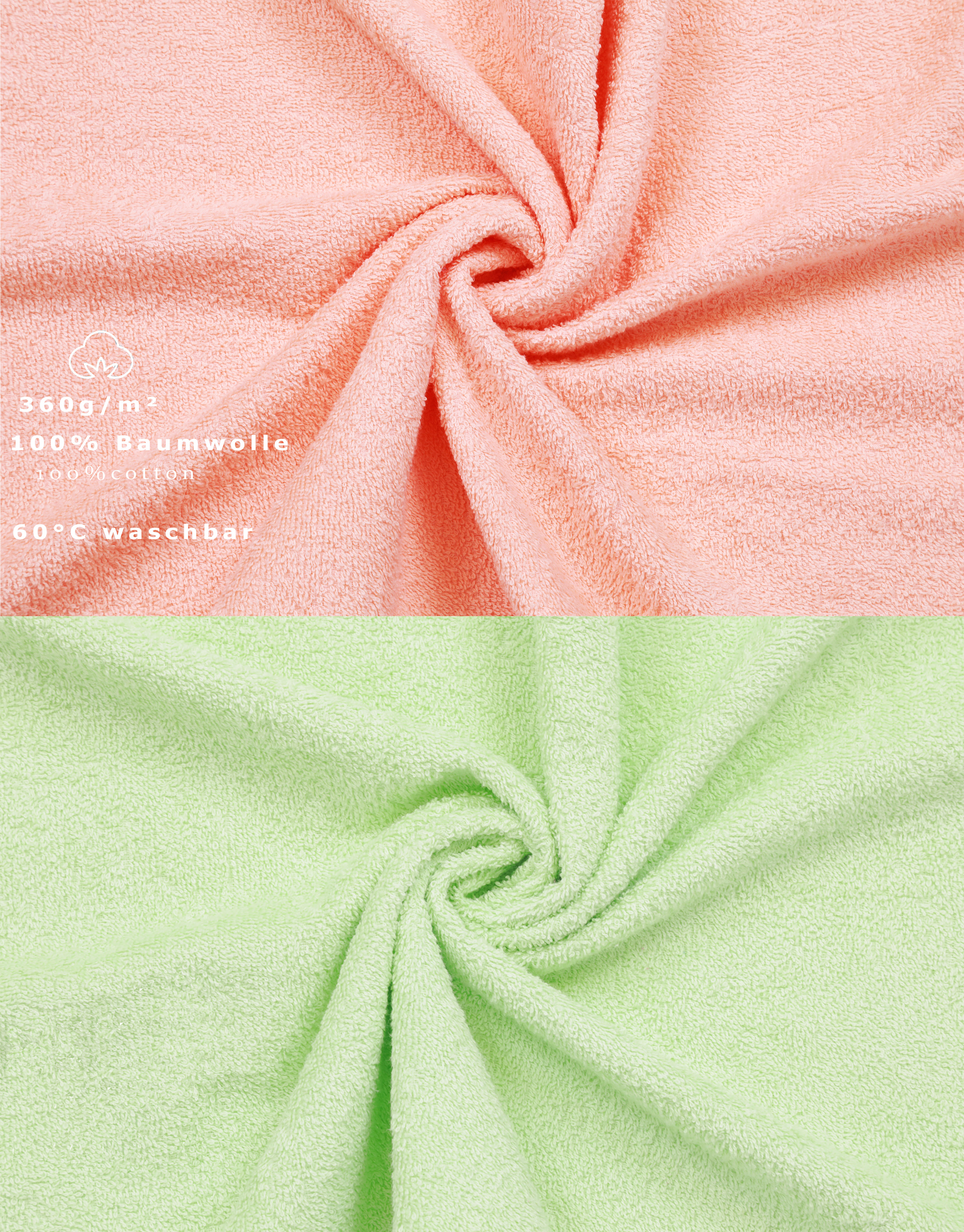 4 piece Bath Towel Set PALERMO Colour: apricot & turquoise Size: 70x140 cm  by Betz