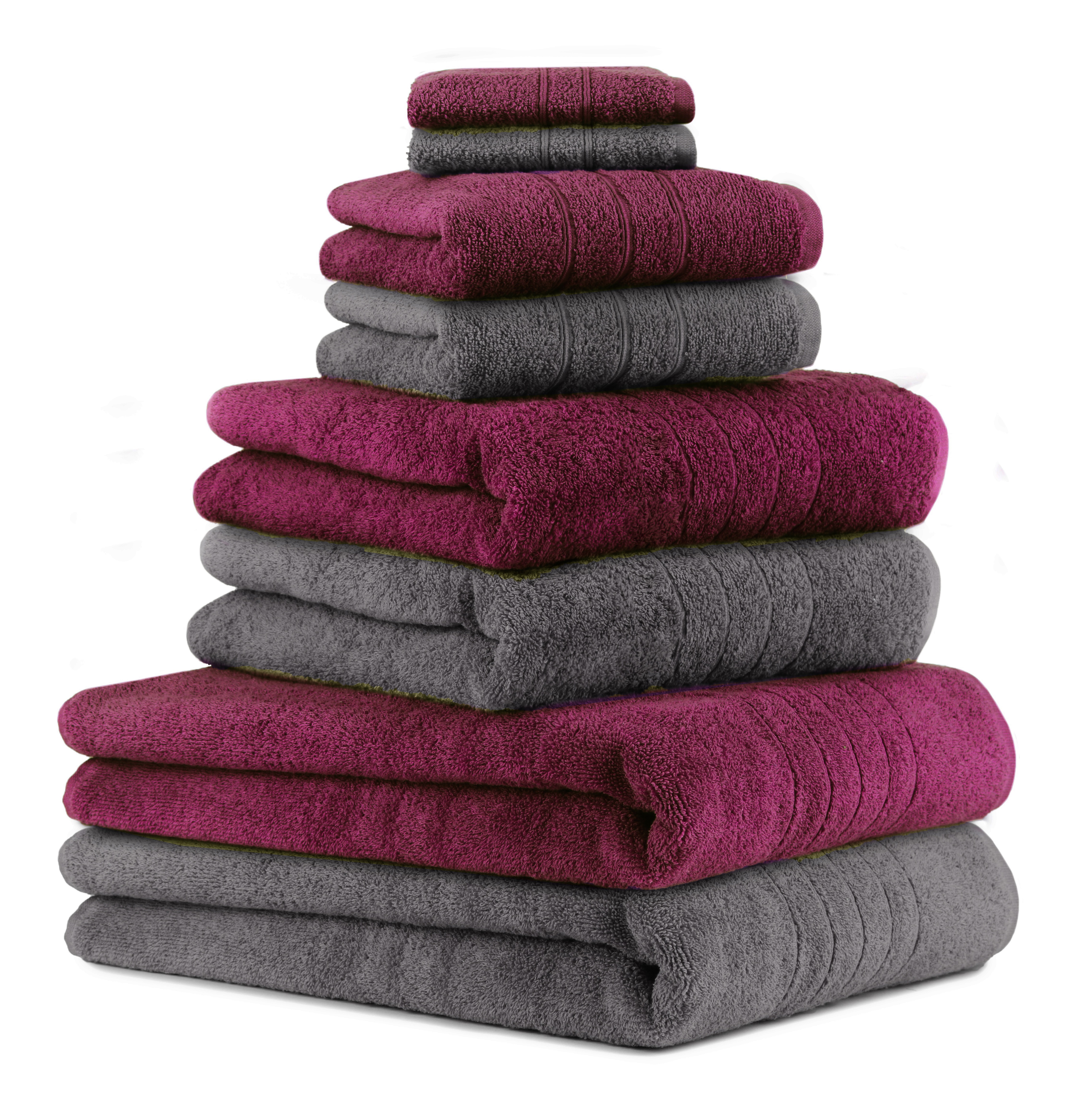 Set di 8 asciugamani da bagno DELUXE 2 asciugamani da bagno 2 asciugamani  da doccia 2
