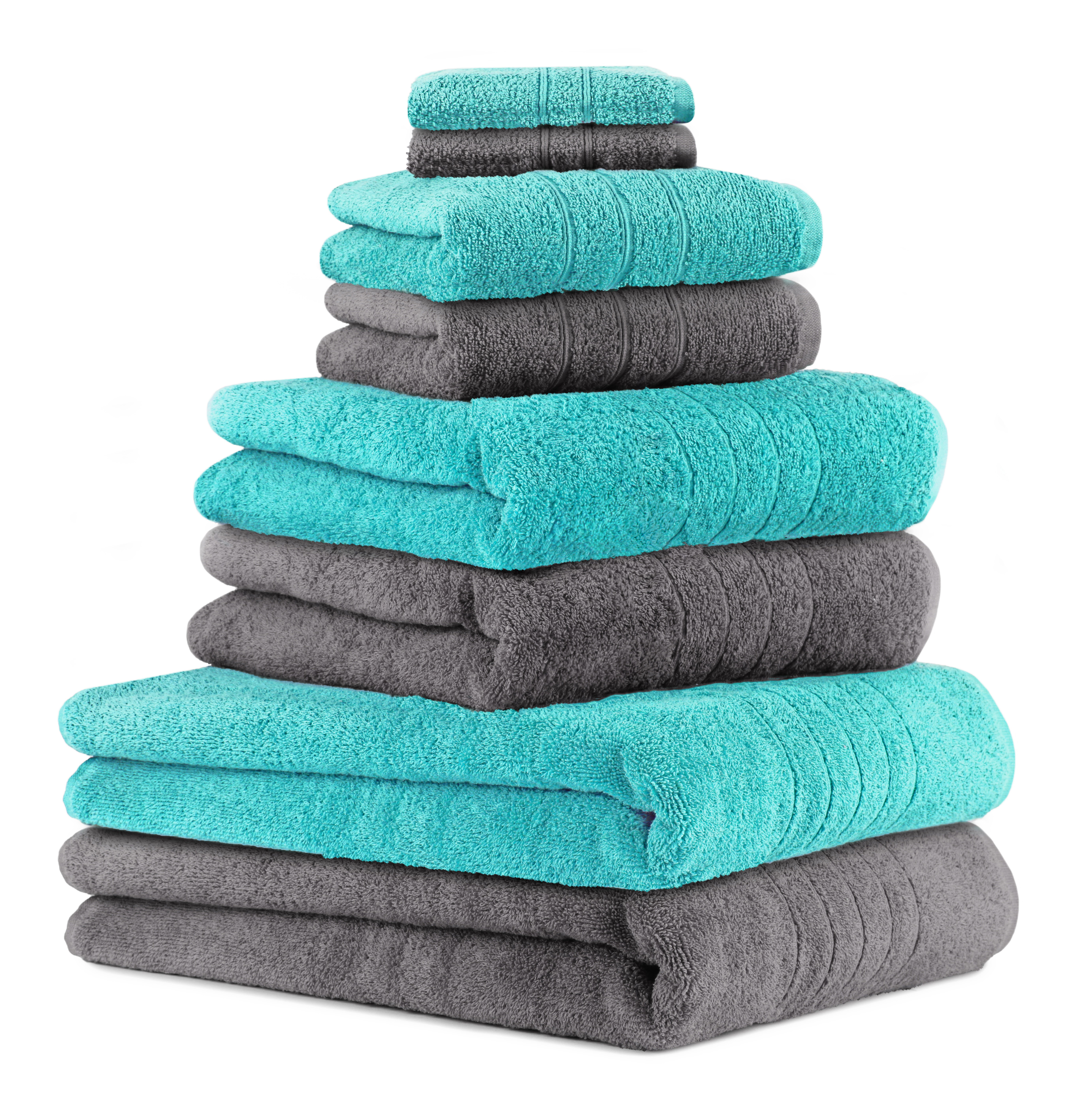 Betz 8-tlg. Handtuch-Set DELUXE 100% Baumwolle 2 Badetücher 2 Duschtücher 2  Handtücher 2