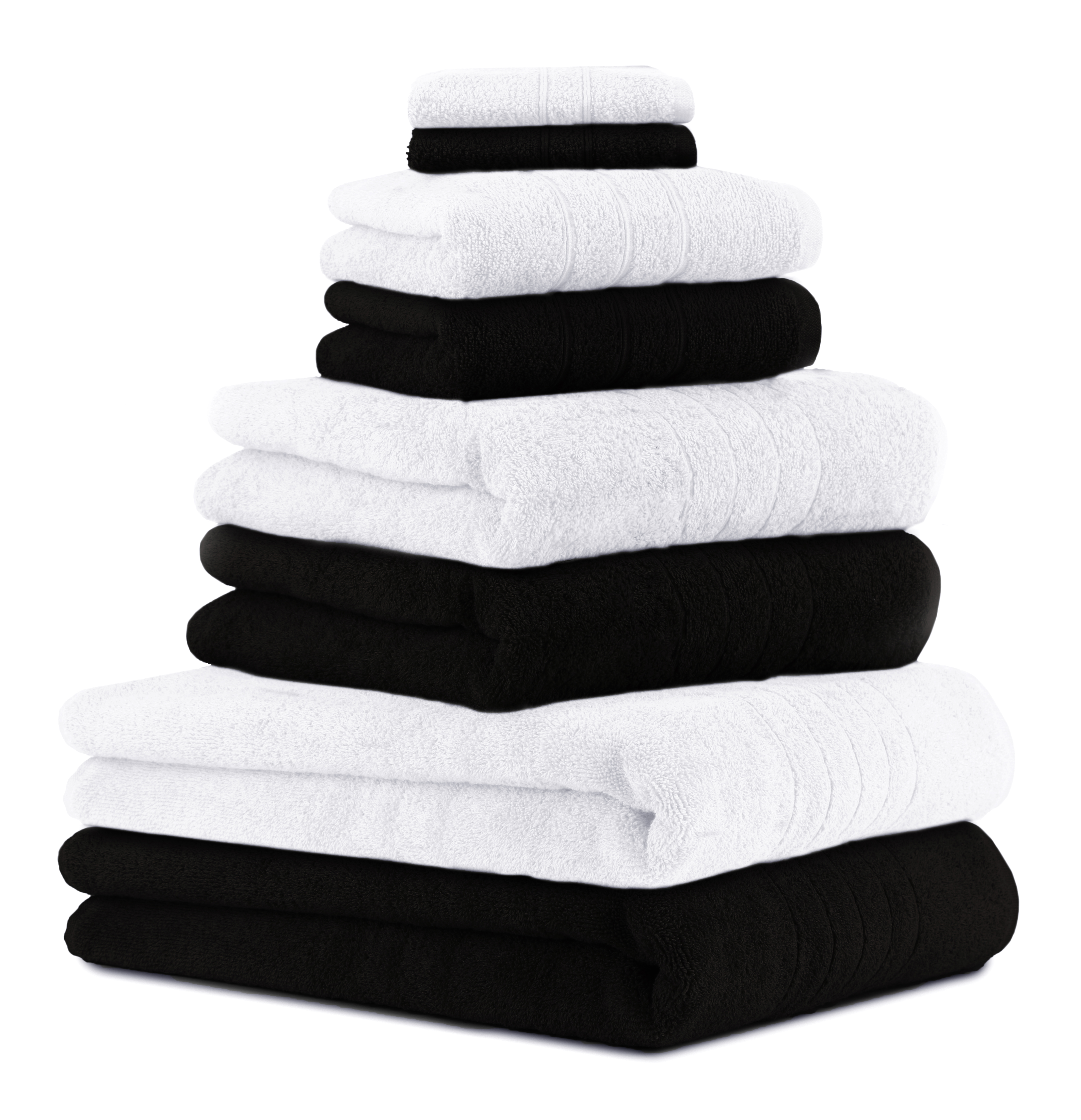 Set di 8 asciugamani da bagno DELUXE 2 asciugamani da bagno 2 asciugamani da  doccia 2