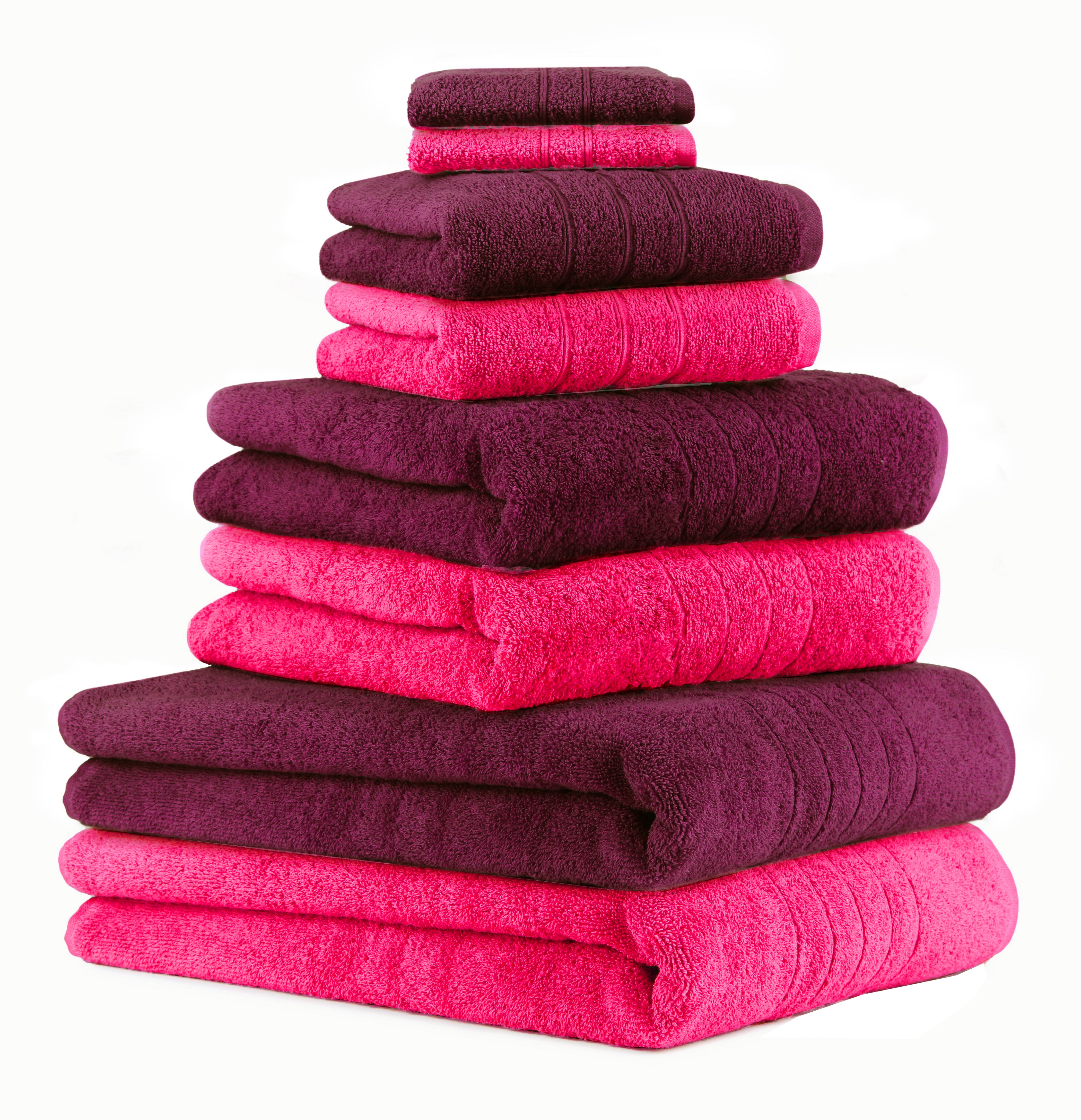 Set di 8 asciugamani da bagno DELUXE 2 asciugamani da bagno 2 asciugamani da  doccia 2