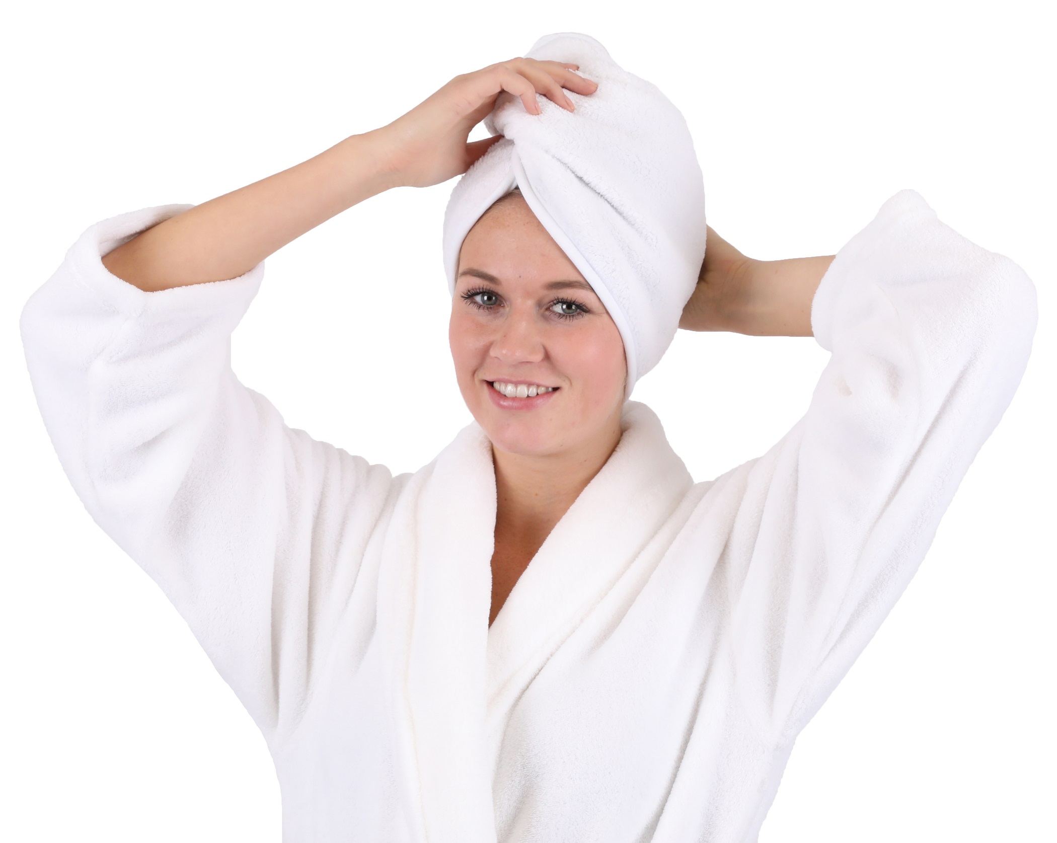 Betz toalla turbante para el pelo de microfibra de color blanco