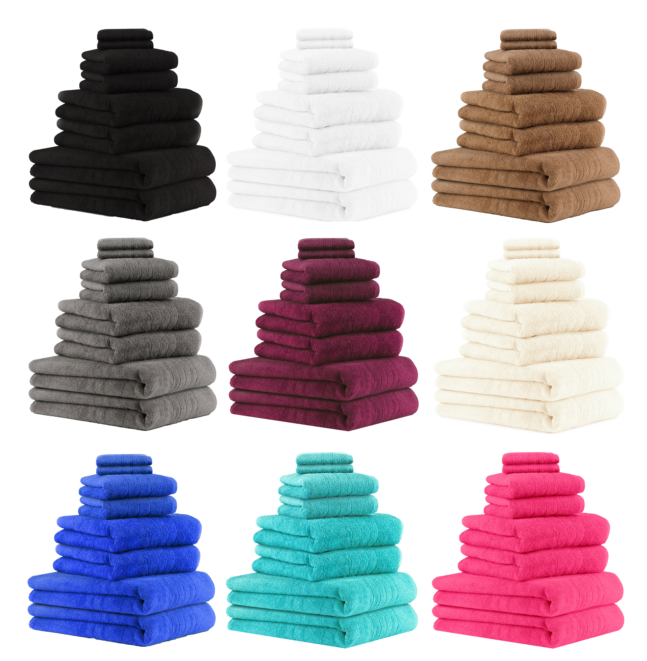 Betz 8-tlg Handtuch-Set DELUXE 100% Baumwolle 2 Badetücher 2 Duschtücher 2  Handtücher 2