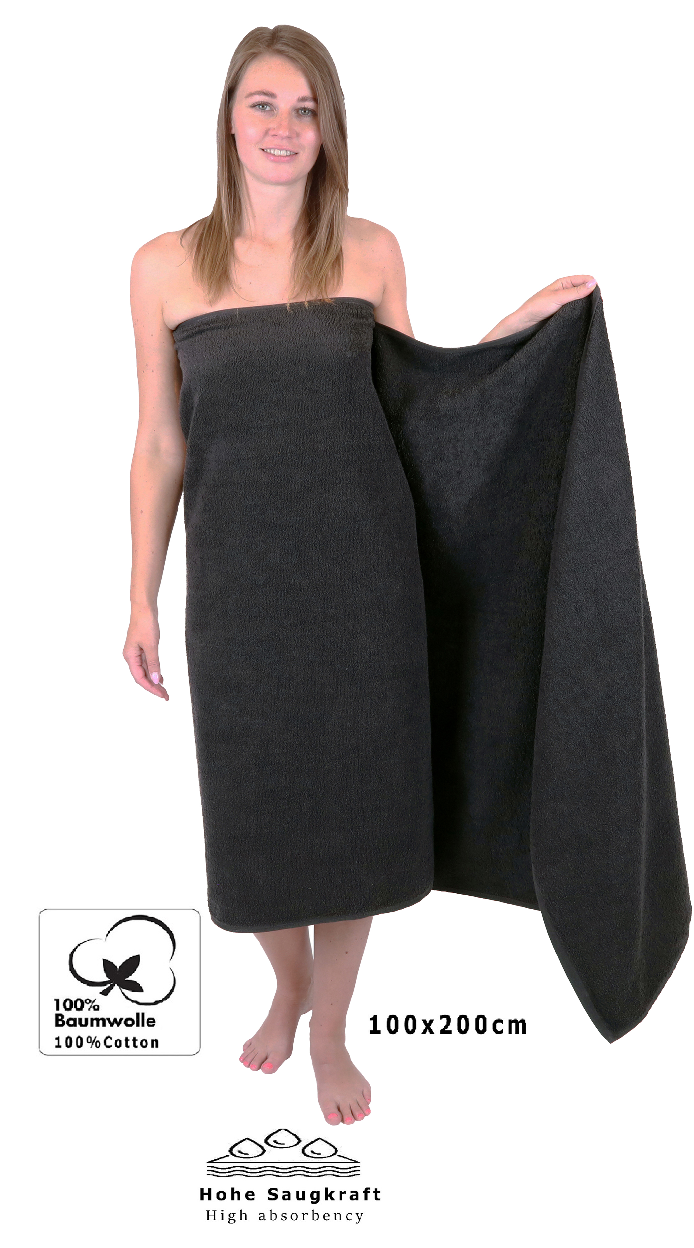 Lot De 2 Serviettes Betz - 1 Drap De Bain 100x200 Cm + 1 Serviette De Toilette 50x100 Cm - 100% Coton Blanc