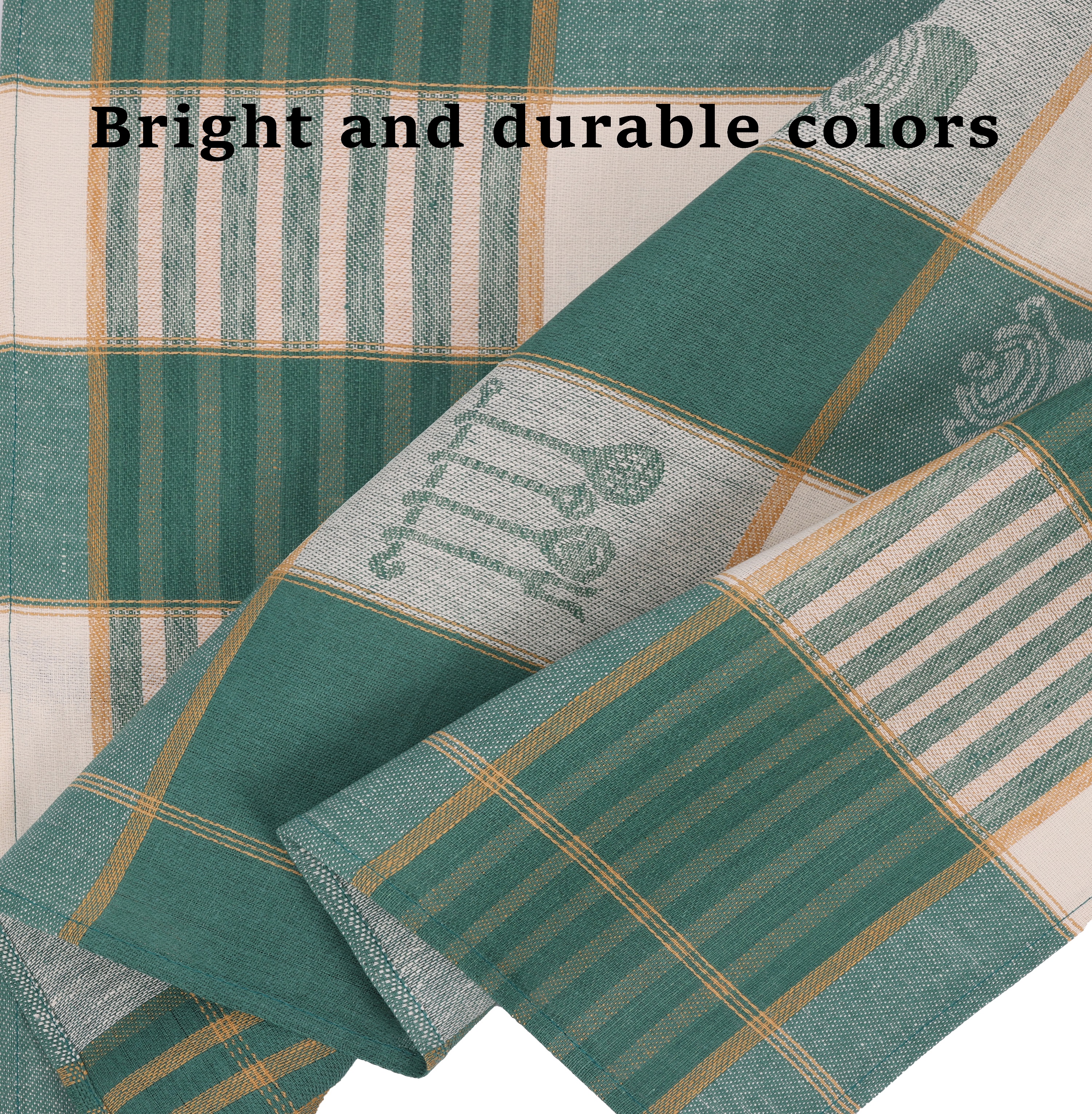 Mid Century Geschirrtücher-Set – 2 Grüne Handtücher, Weich & Saugfähig, 40x60 Cm
