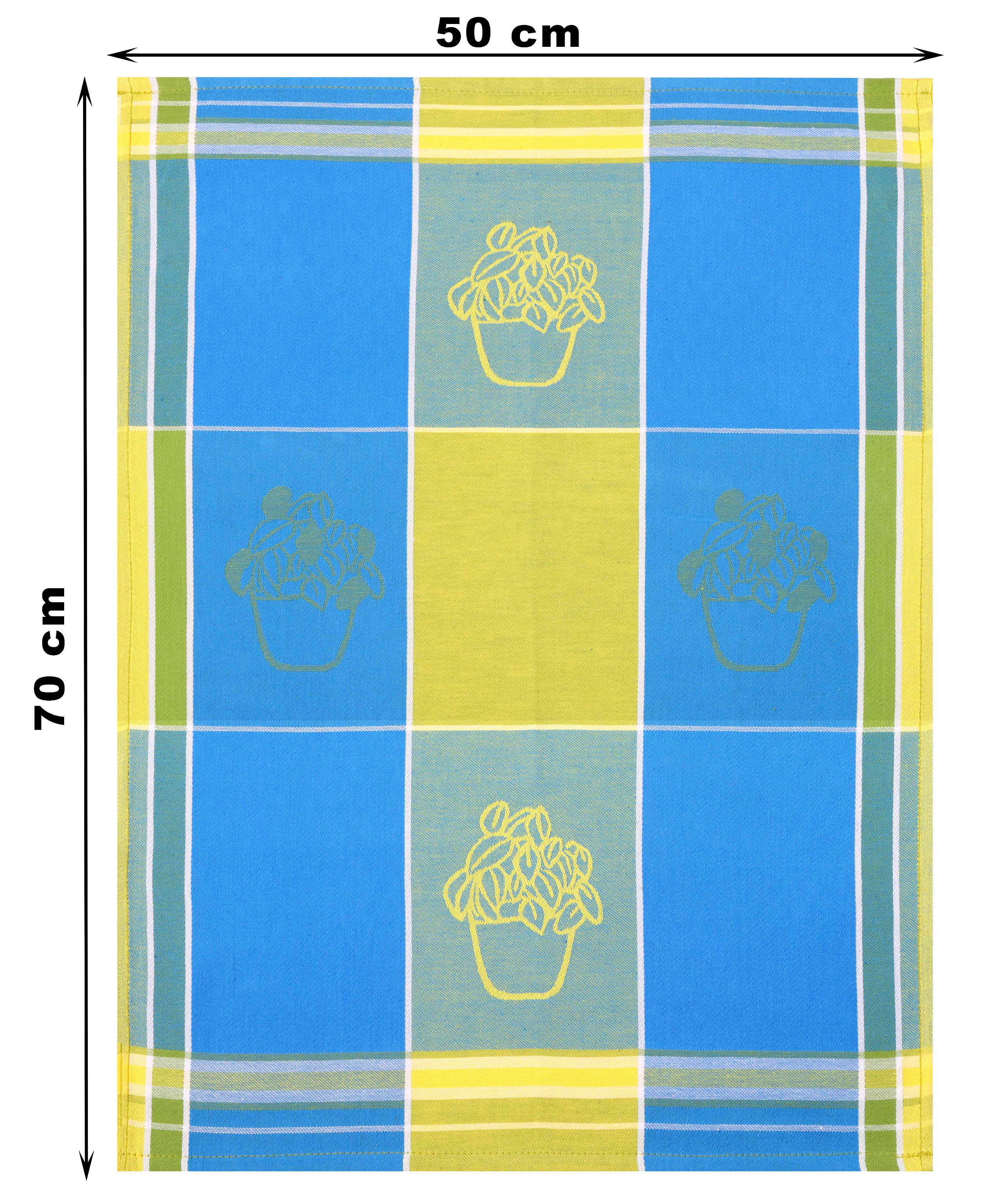 Blue Leaves Küchentücher Set – 2 Stück, Saugstarkes Waffelmuster, Zitronen-Deko, Weich & Hautfreundlich