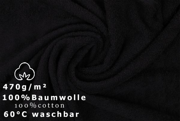 Betz 3 Piece XXL Sauna Towel Set PREMIUM 100% Cotton 1 Sauna Towel 2 Hand Towels Colour: black