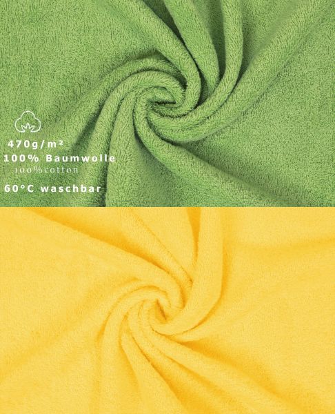 Lot de 10 serviettes "Classic" - Premium, 2 débarbouillettes, 2 serviettes d'invité, 4 serviettes de toilette, 2 serviettes de bain vert pomme et jaune de Betz