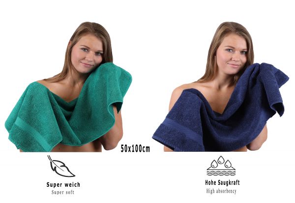 Juego de 4 toallas pequeñas desflecadas de algodón 100% 500 gsm Verde  oscuro UPIM HB da label.customerClassification.0