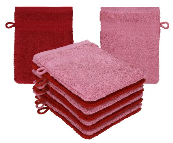 16x21 beere Betz PREMIUM cm Baumwolle rubinrot Waschhandschuhe Farbe - 100% 10 Stück Set Waschlappen