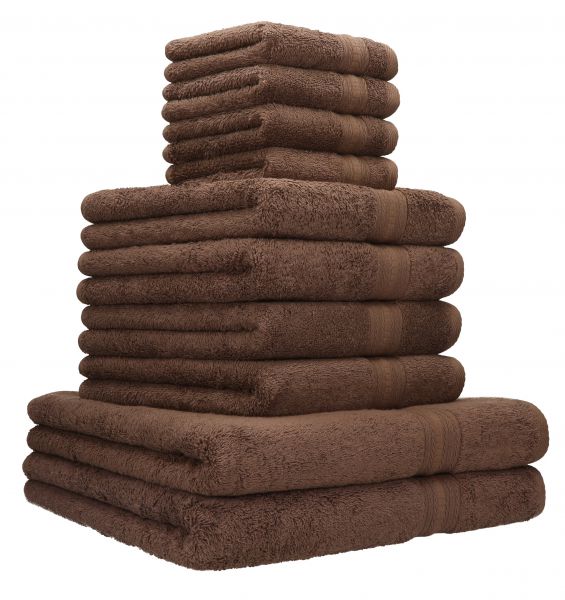 Betz 10-tlg. Handtuch-Set GOLD Luxus Qualität 100% 2 4 Baumwolle Duschtücher 600g/m²