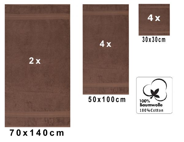 Betz 10-tlg. Handtuch-Set GOLD Luxus Qualität 600g/m² 100% Baumwolle 2 Duschtücher 4 Handtücher 4 Seiftücher