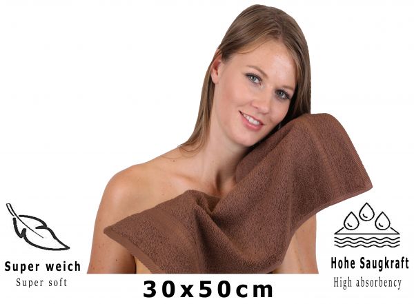 Betz 10 Stück Gästehandtücher GOLD 100 % Baumwolle Qualität 600 g/m² Gästetuch-Set 30x50 cm