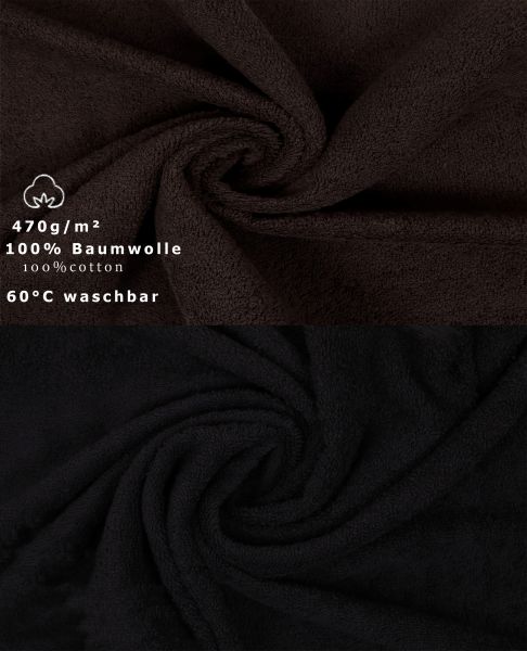 Betz Paquete de 10 piezas de toalla facial PREMIUM tamaño 30x30cm 100% algodón de colores marrón oscuro y negro