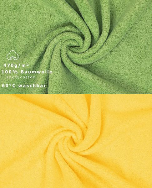 Betz 10 Piece Towel Set PREMIUM 100% Cotton 10 Guest Towels Colour: apple green & yellow