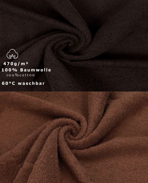Betz 10 Piece Towel Set PREMIUM 100% Cotton 10 Guest Towels Colour: dark brown & hazel