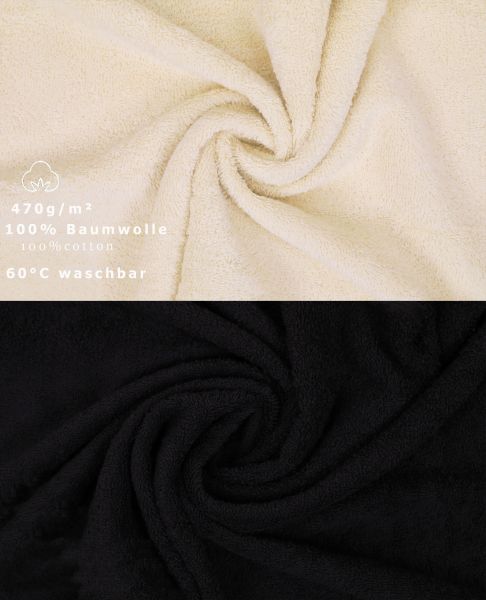 Betz 10 Toallas para invitados PREMIUM 100% algodón 30x50cm en beige y negro