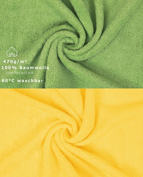 Betz 10 Piece Wash Mitt Set PREMIUM 100% Cotton Size:16x21cm Colour: apple green & yellow