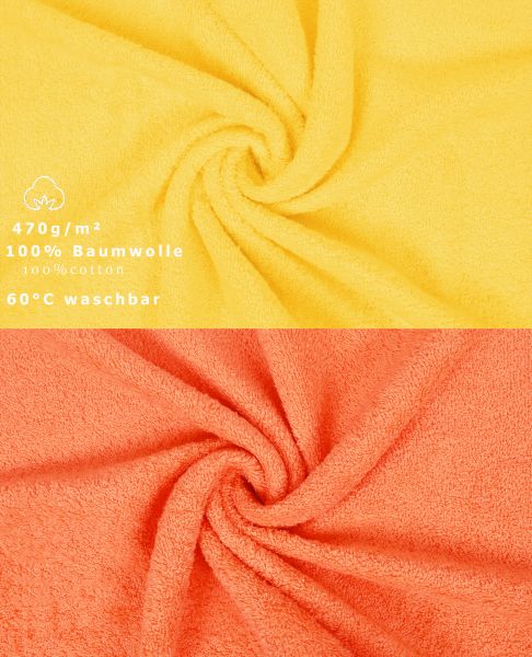 Manopla de baño “Premium” de 10 piezas, de color naranja y amarillo