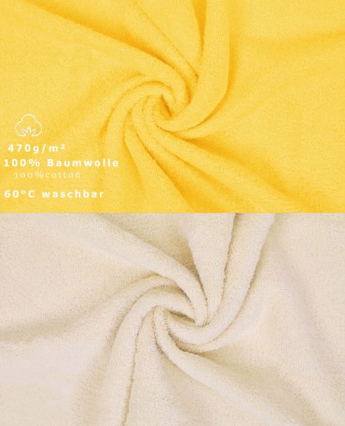 Betz 10 Stück Gästehandtücher PREMIUM 100%Baumwolle Gästetuch-Set 30x50 cm Farbe gelb und beige
