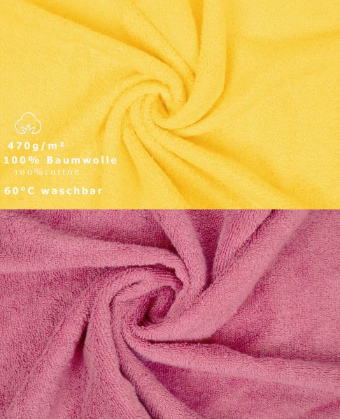 Betz 10 Piece Towel Set PREMIUM 100% Cotton 10 Guest Towels Colour: yellow & old rose