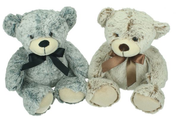 Betz Plüschtier Set KLEINE TEDDYS 2 Stück Plüschtiere Kuscheltiere Stofftiere Farbe grau und braun