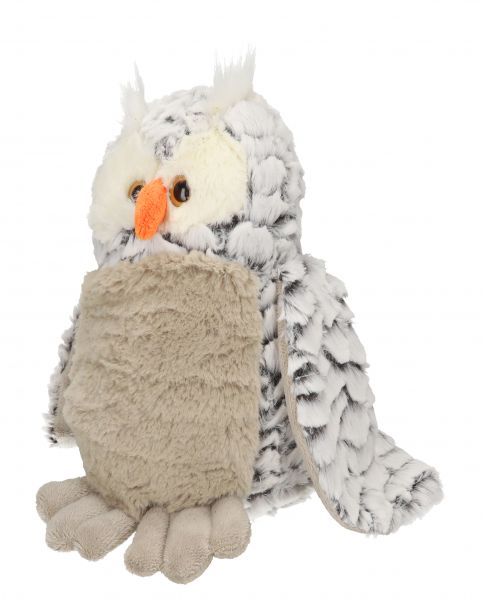 Peluche "hibou" gris / blanc 26 cm