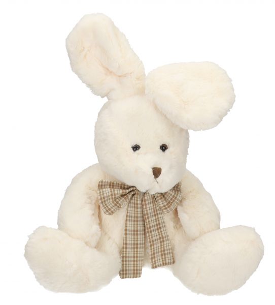 Peluche "lapin avec écharpe" crème 37 cm