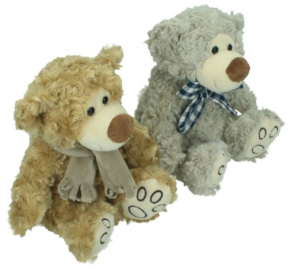 Betz 2 Piece Plush Toy Set Cuddly Toys "Teddy Bears" Colour: grey & brown