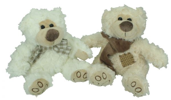 Betz Animalitos de peluche 2 unidades juguetes de peluche suaves OSOS en beige y blanco