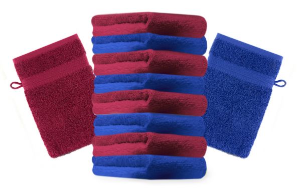 Betz 10 Piece Wash Mitt Set PREMIUM 100% Cotton 10 Wash Mitts Colour: royal blue & dark red