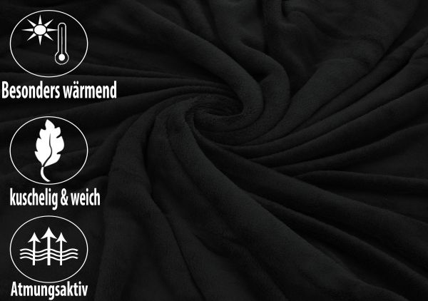 Betz 1 coperta ROMANIA 140x190 cm o 1 cuscino imbottito ROMANIA disponibile in diverse misure: 36x36 cm/25x50cm/20x40 cm Colore nero