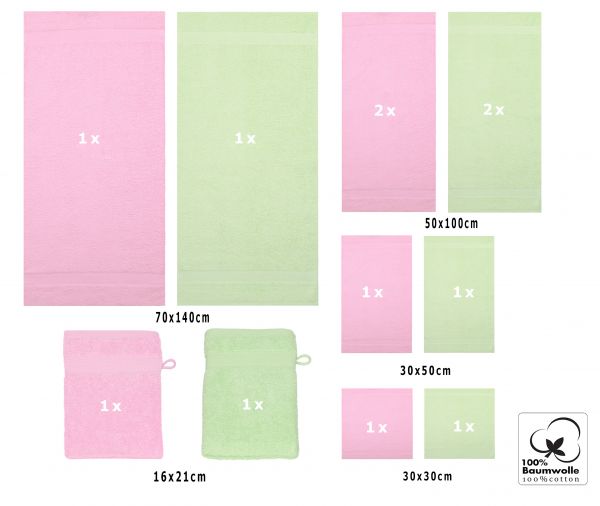 10-tlg. Handtuchset "Premium" - weiß Qualität 470 g/m², 2 Duschtücher 70 x 140 cm, 4 Handtücher 50 x 100 cm, 2 Gästetücher 30 x 50 cm, 2 Waschhandschuhe 17 x 22 cm von Betz - Kopie - Kopie - Kopie - Kopie