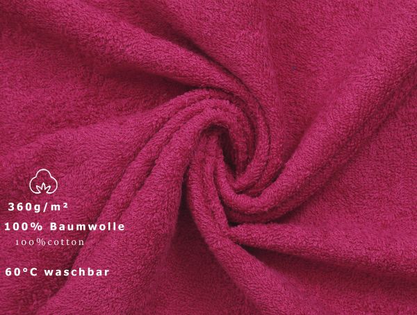 Betz PALERMO Waschhandschuhe 20er SET - Frottee Waschlappen - aus 100% Baumwolle – 16 cm x 21 cm – Farbe Cranberry