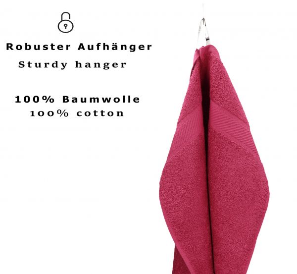 Betz 20 Lavette salvietta asciugamano per il bidet Palermo 100 % cotone misure 30 x 30 cm  colore rossa cranberry