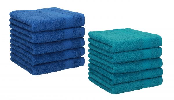 Betz PALERMO Seifetücher-Set – 10er Seiftücher-Set -  Handtücher-Set - Händehandtücher - 30 x 30cm blau - petrol