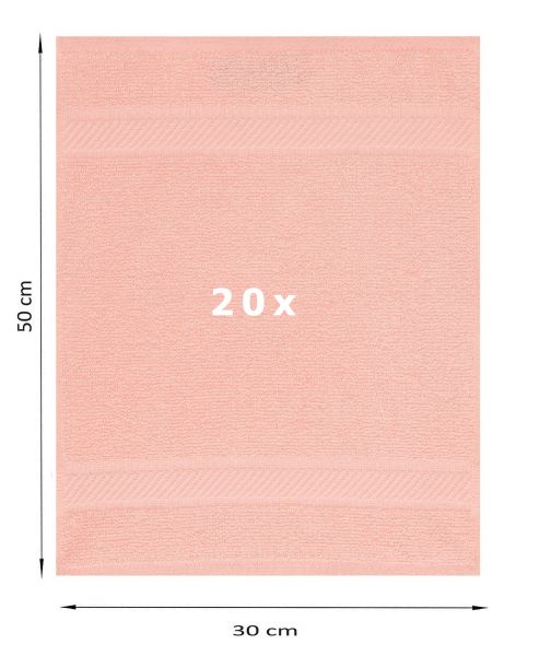 Betz 20 Piece Guest Towel Set PALERMO 100% Cotton  Size: 30 x 50 cm colour apricot