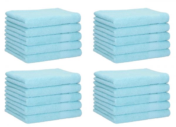 Betz paquete de 20 toallas de tocador PALERMO tamaño 30x50cm 100% algodón color turquesa