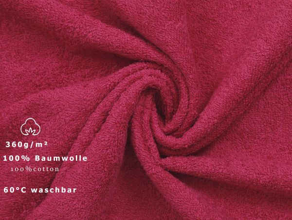 Betz paquete de 20 toallas de tocador PALERMO tamaño 30x50cm 100% algodón color rojo arándano agrio