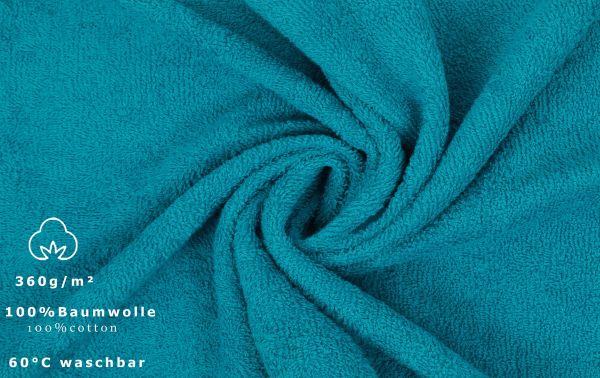 Betz Lot de 20 serviettes d'invité PALERMO 100% coton taille 30x50 cm couleur bleu pétrole