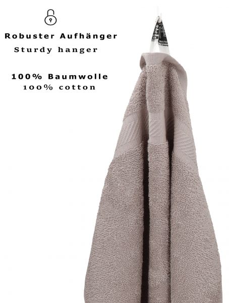 Betz Lot de 20 serviettes d'invité PALERMO 100% coton taille 30x50 cm couleur gris pierre