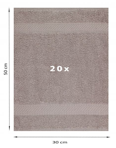 Betz 20 asciugamani per ospiti Palermo 100 % cotone misure 30 x 50 cm  colore grigio pietra
