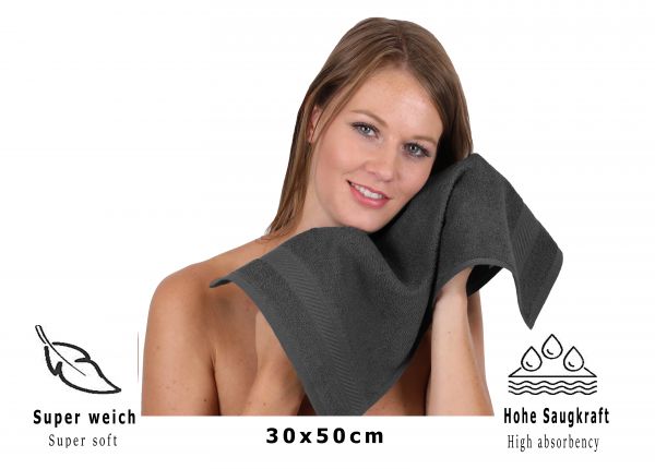 Betz 20 asciugamani per ospiti Palermo 100 % cotone misure 30 x 50 cm  colore antracite