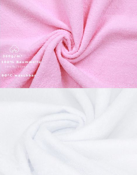 Betz 12 asciugamani per ospiti Palermo 100 % cotone misure 30 x 50 cm colore bianco e rosa