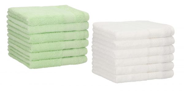 Betz 12 asciugamani per ospiti Palermo 100 % cotone misure 30 x 50 cm colore bianco e verde